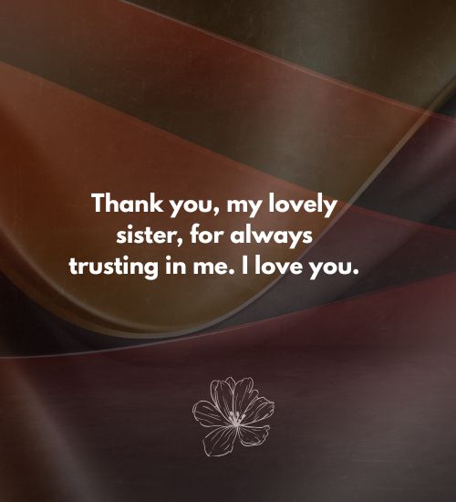 Thank you Messages for Sister