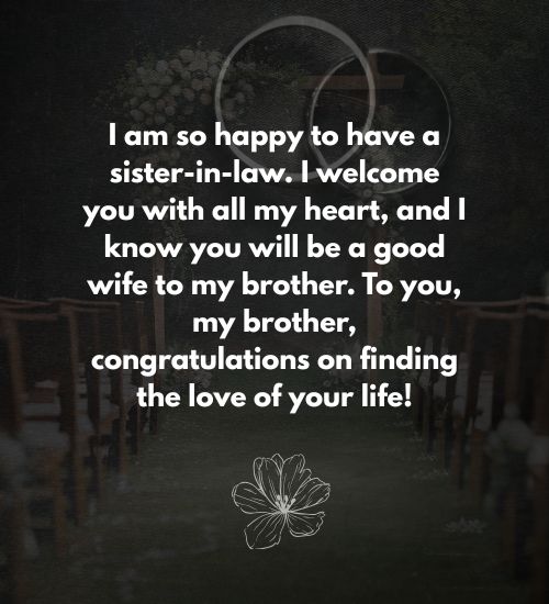 Wedding Wishes for Brother and Sister in Law
