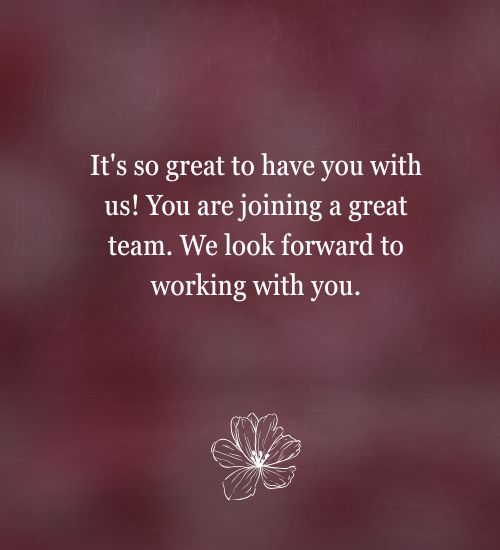 Welcome Message to New Employee