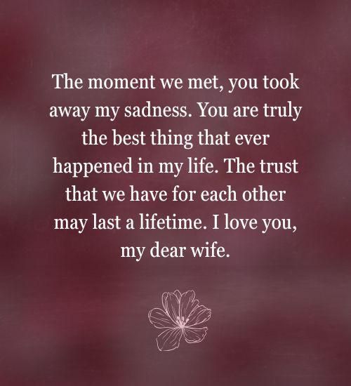 Words of Trust to My Wife