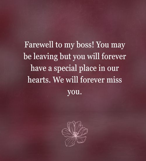 farewell message to boss